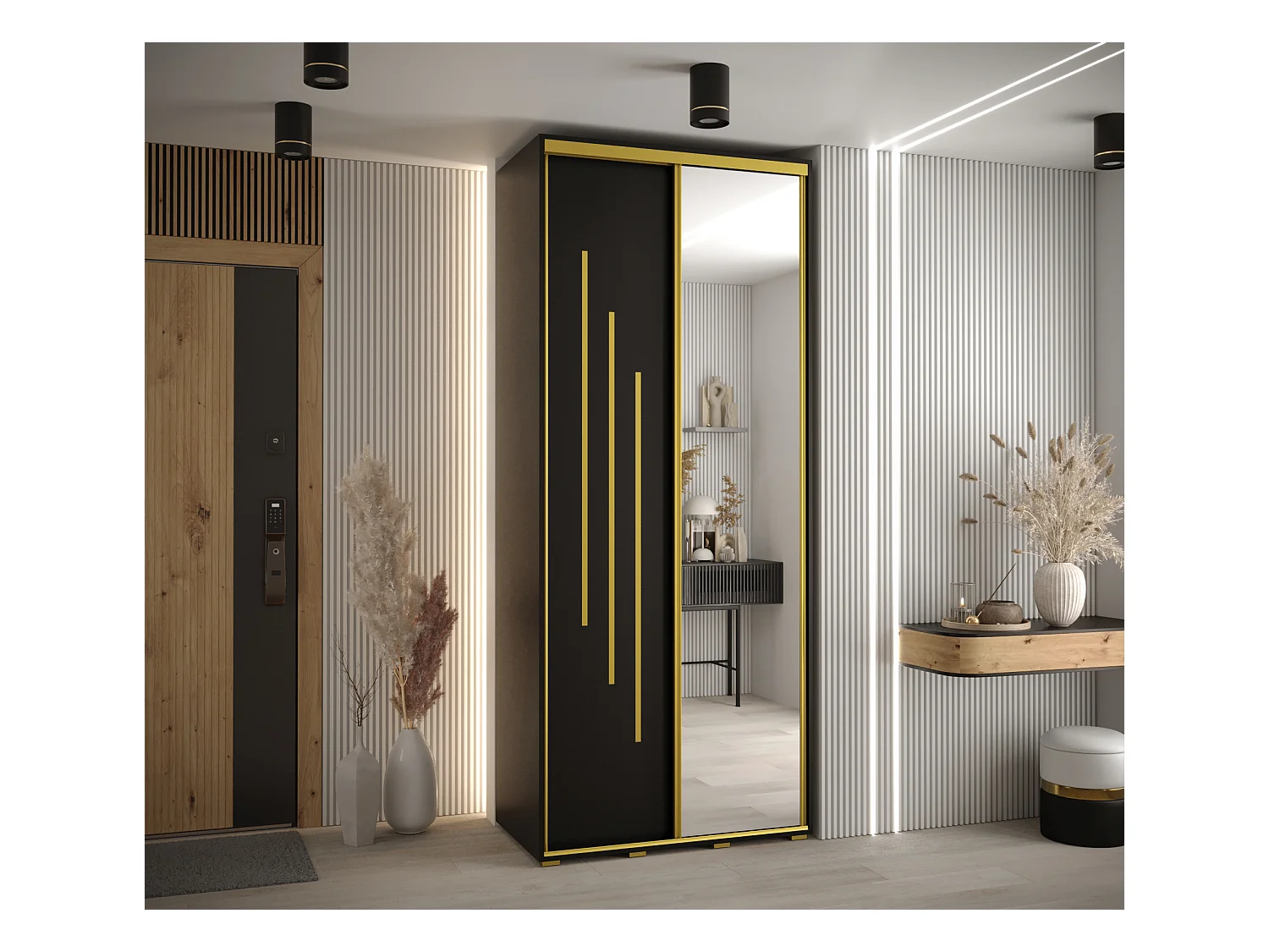 ARMOIRE DAVOS 9 À PORTES COULISSANTES 235,2/100/60 2 portes