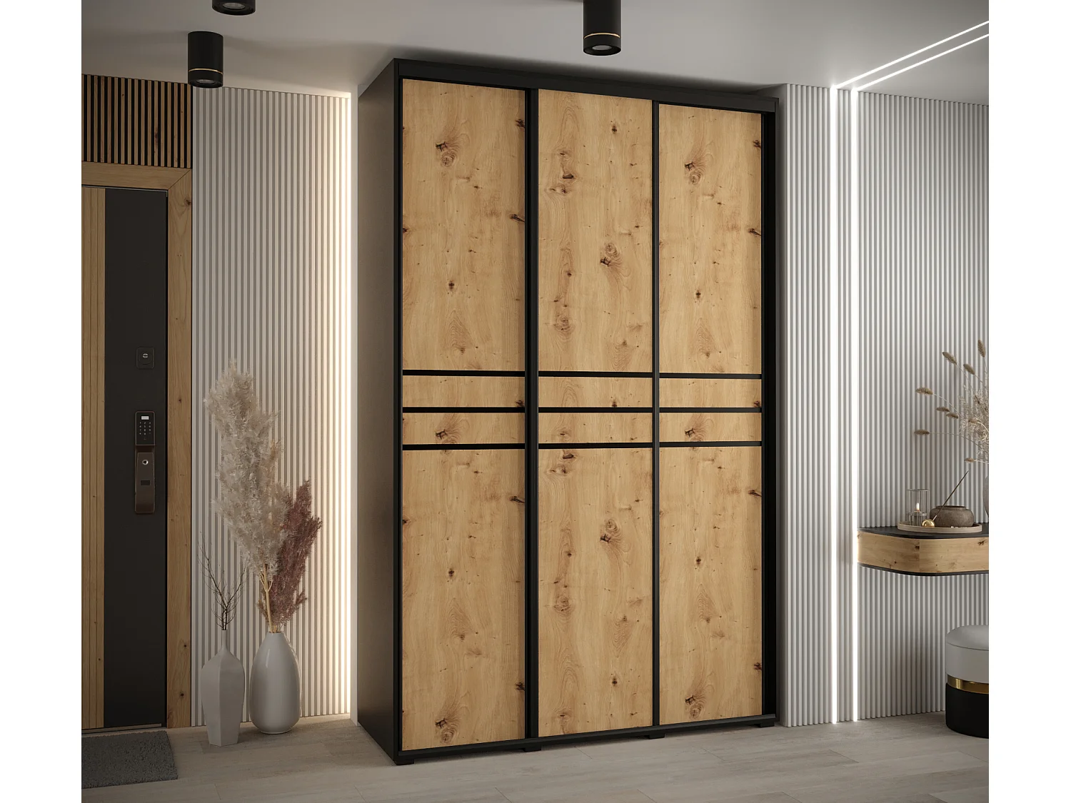 ARMOIRE DAVOS 10 À PORTES COULISSANTES 235,2/150/60 3 portes