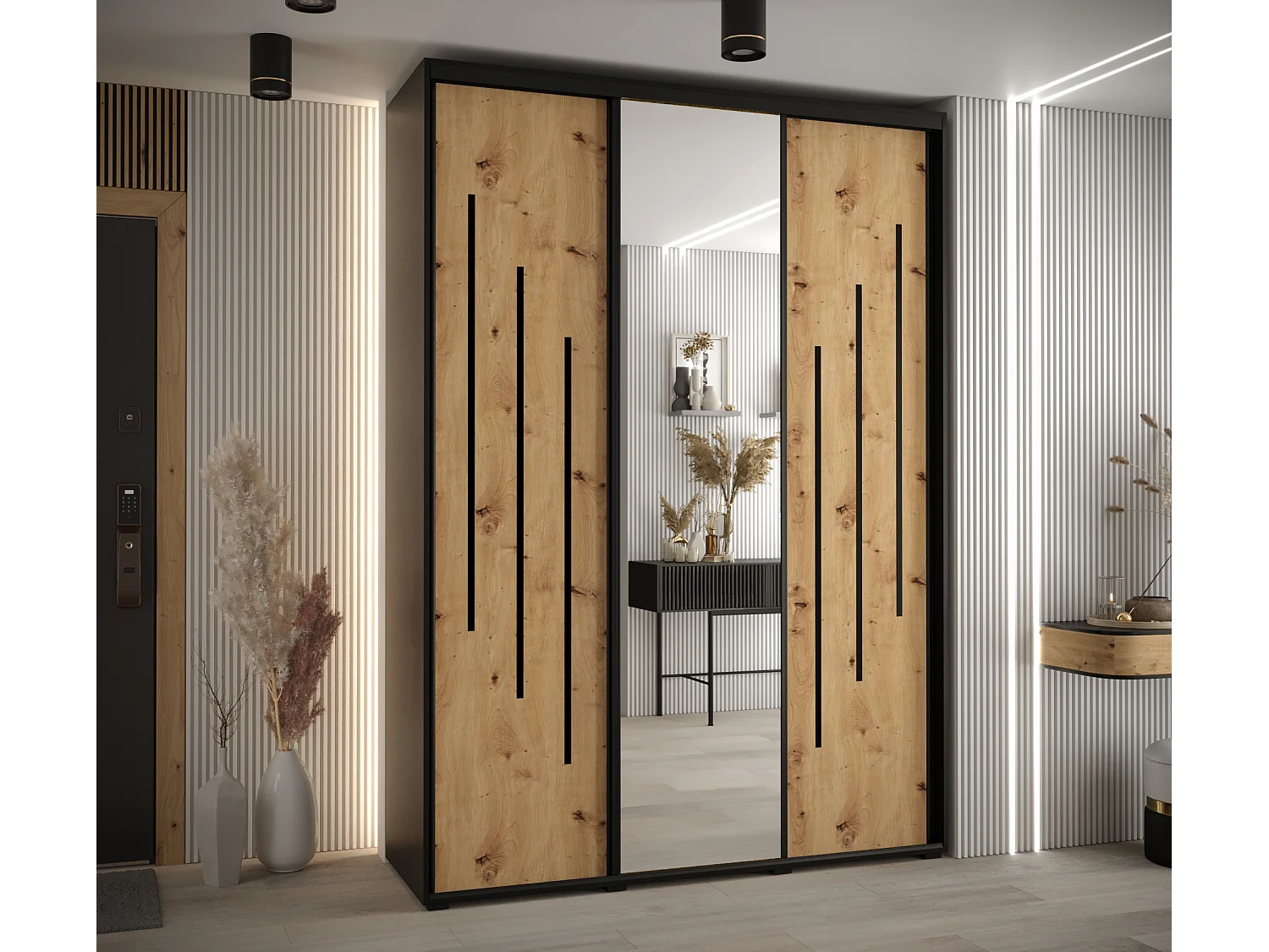 ARMOIRE DAVOS 9 À PORTES COULISSANTES 235,2/170/60 3 portes