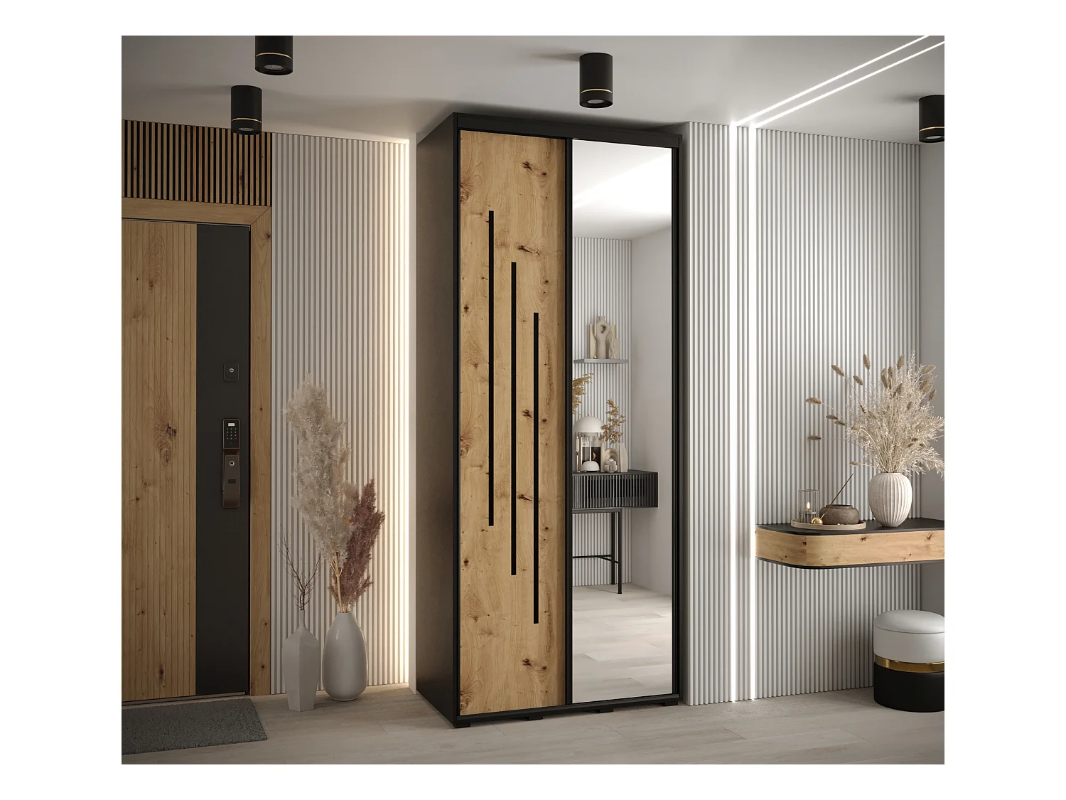 ARMOIRE DAVOS 9 À PORTES COULISSANTES 235,2/100/45 2 portes