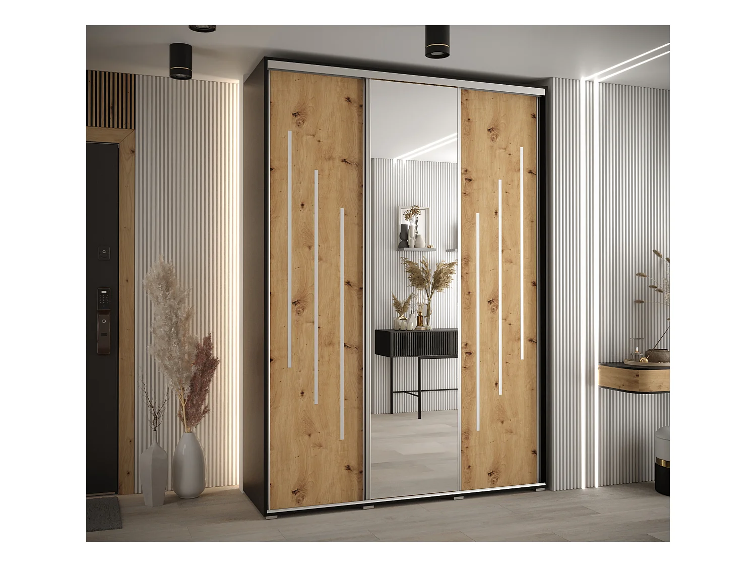 ARMOIRE DAVOS 9 À PORTES COULISSANTES 235,2/170/45 3 portes