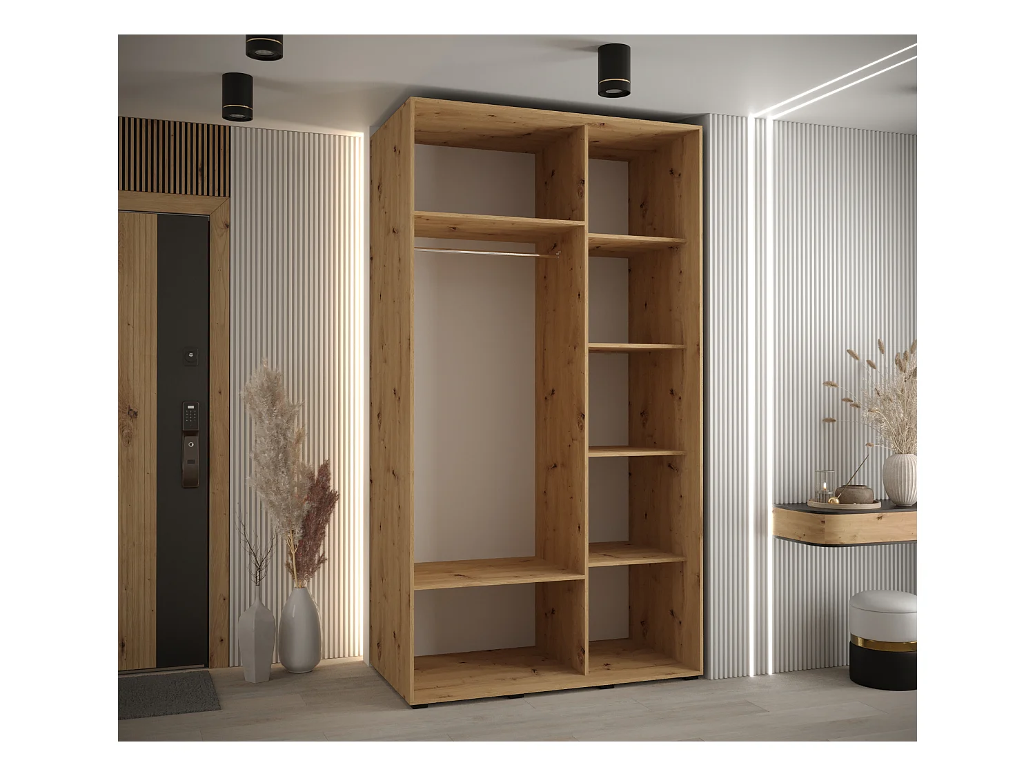 ARMOIRE DAVOS 9 À PORTES COULISSANTES 235,2/130/60 2 portes