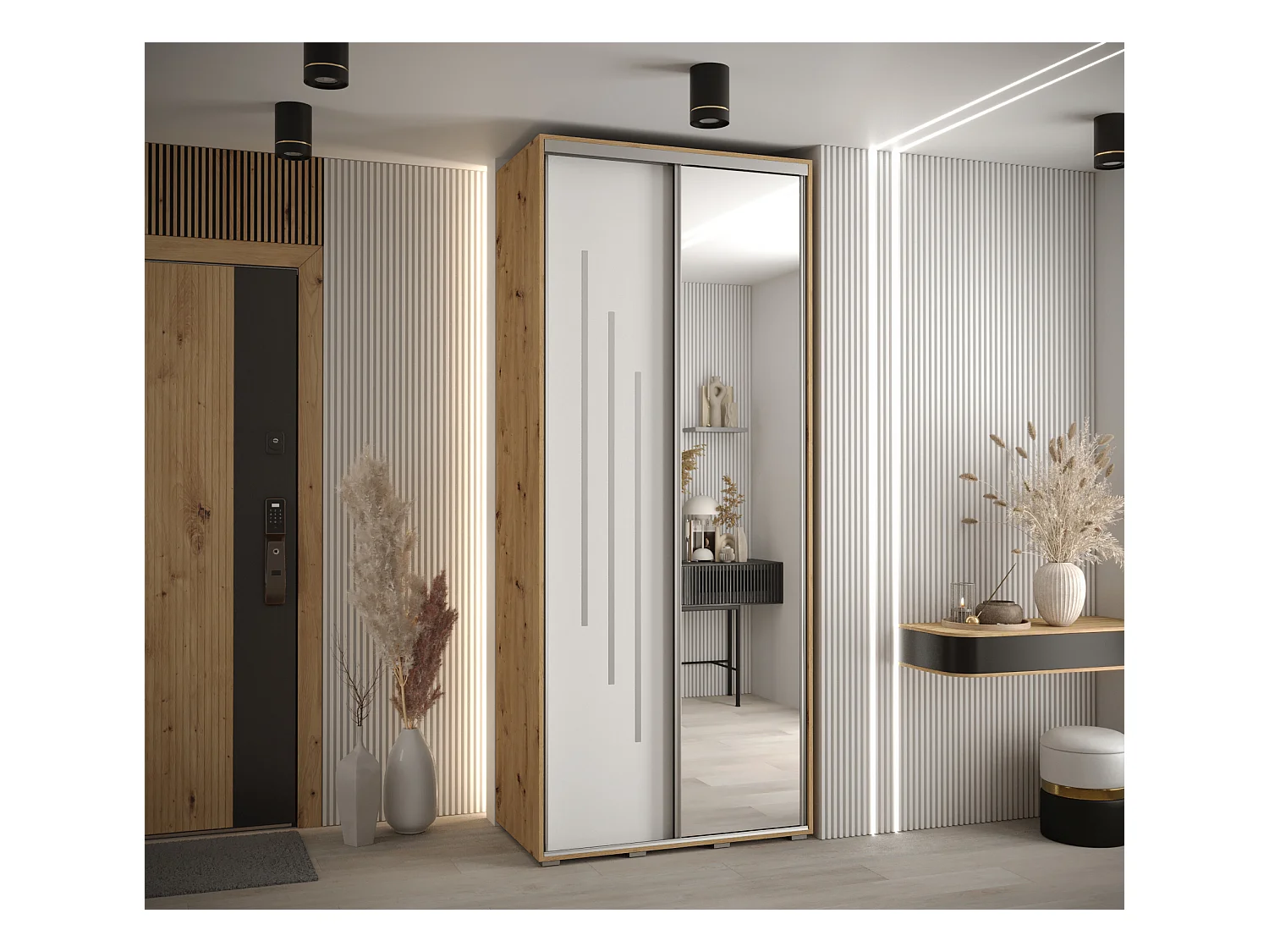 ARMOIRE DAVOS 9 À PORTES COULISSANTES 235,2/100/60 2 portes