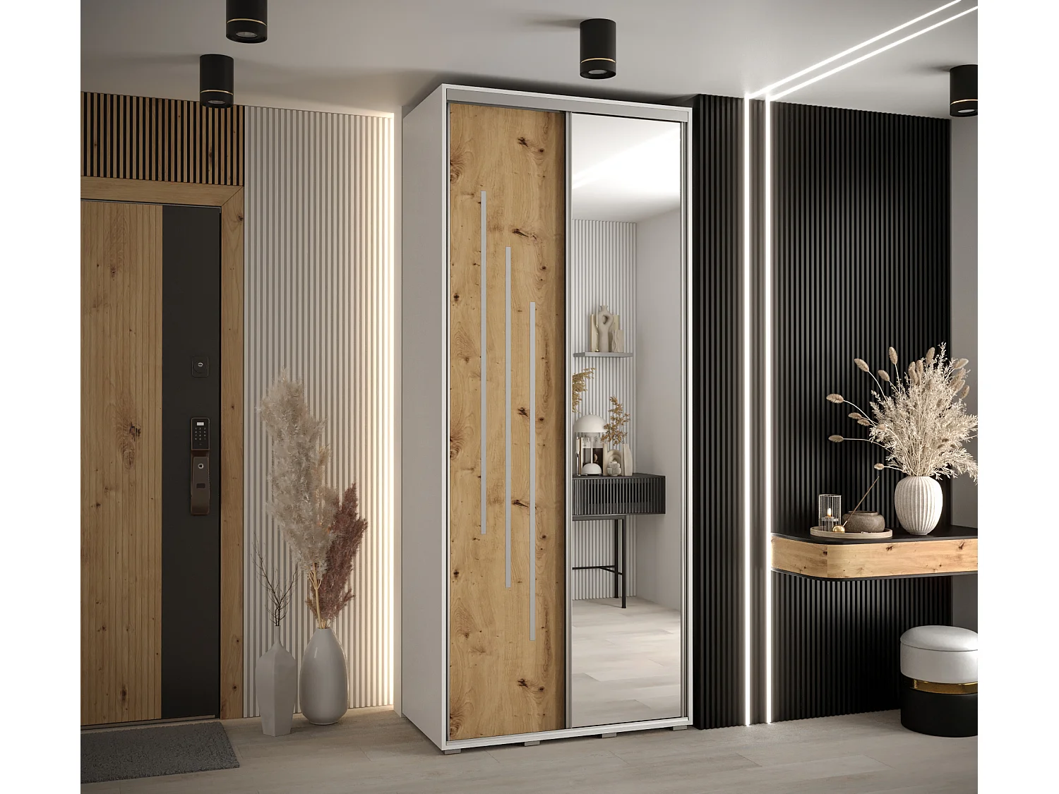 ARMOIRE DAVOS 9 À PORTES COULISSANTES 235,2/120/60 2 portes