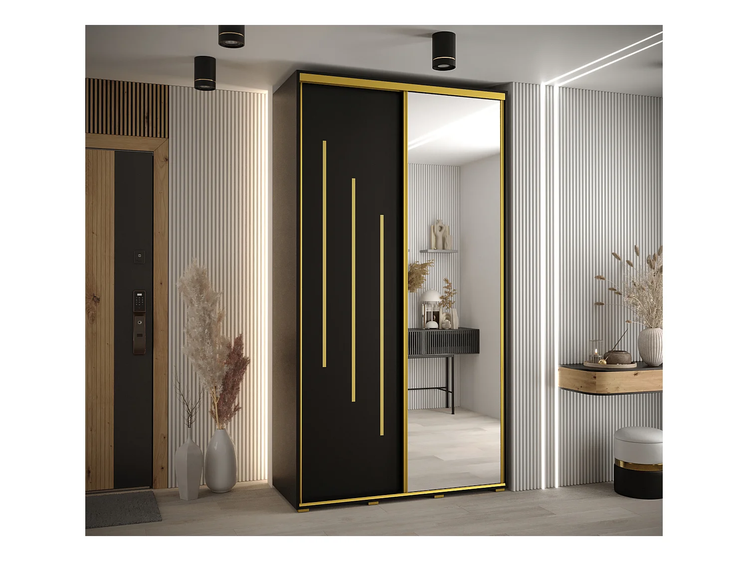 ARMOIRE DAVOS 9 À PORTES COULISSANTES 235,2/130/60 2 portes