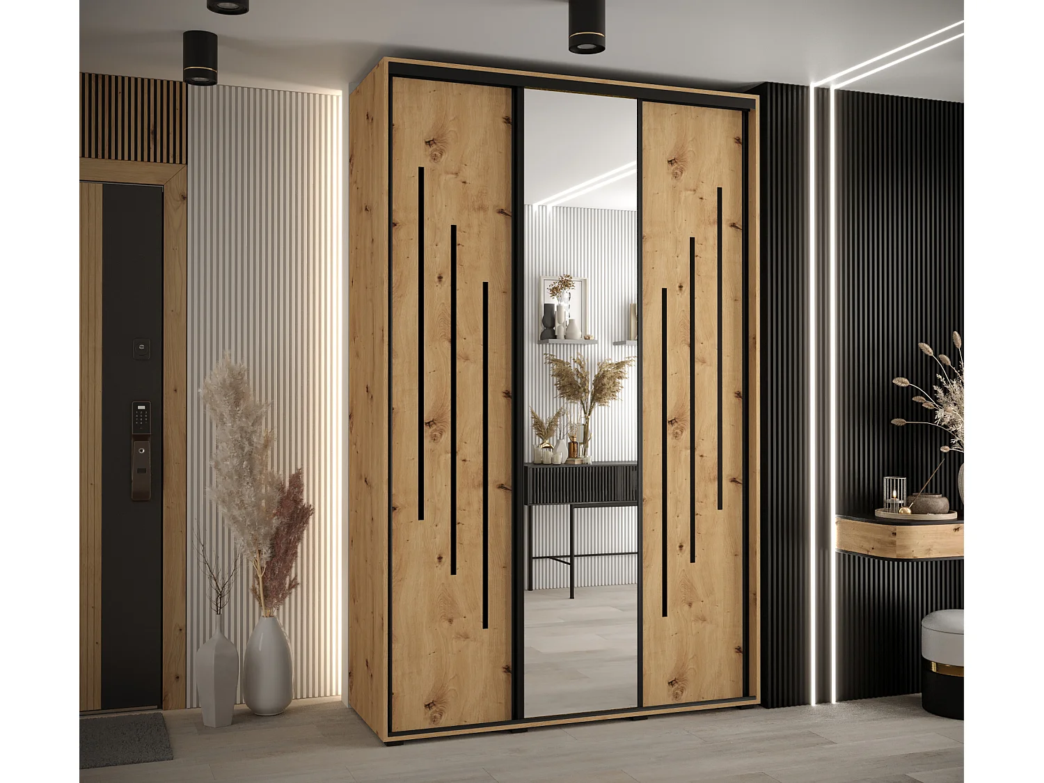 ARMOIRE DAVOS 9 À PORTES COULISSANTES 235,2/160/45 3 portes