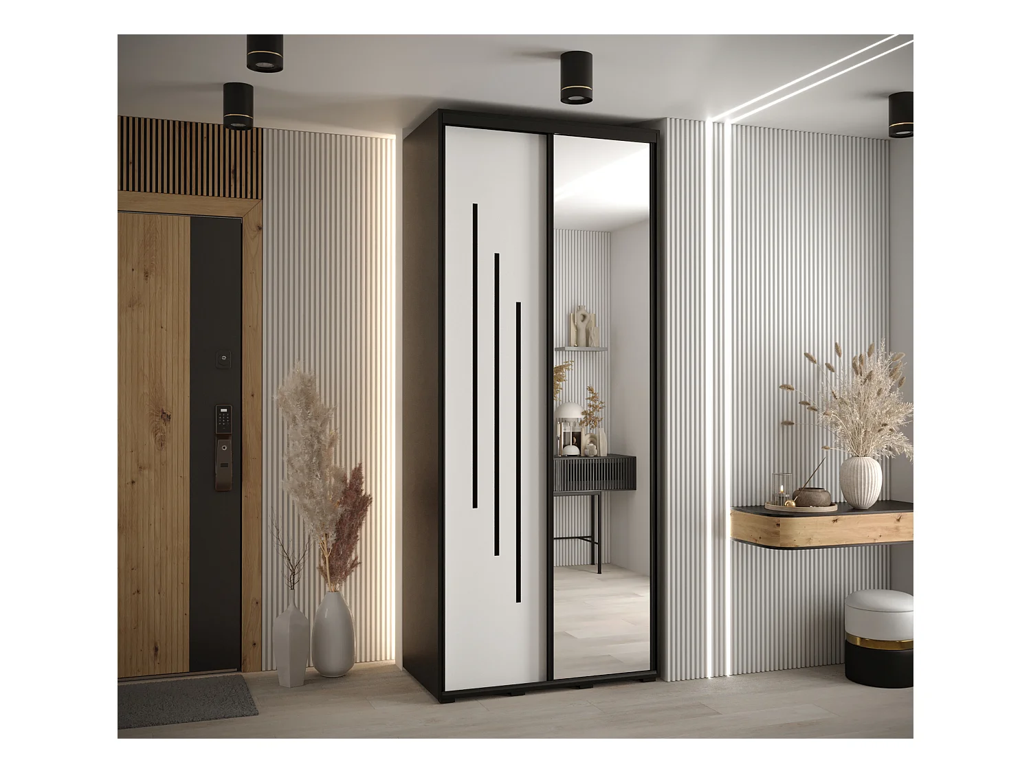 ARMOIRE DAVOS 9 À PORTES COULISSANTES 235,2/100/60 2 portes