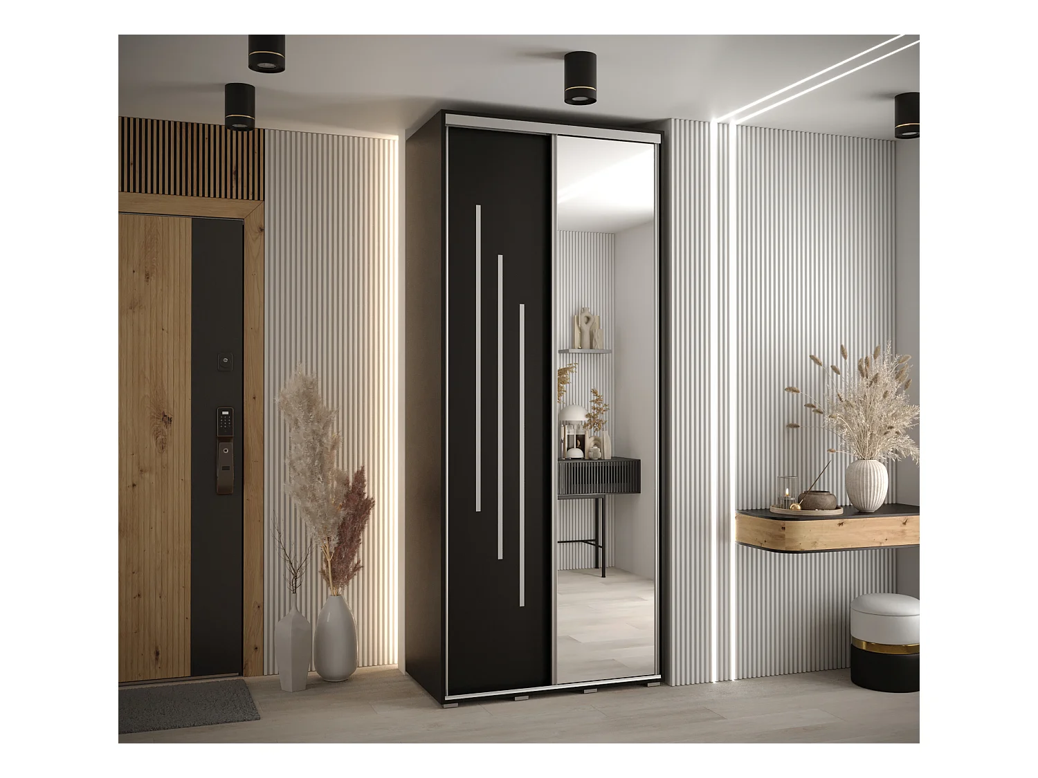 ARMOIRE DAVOS 9 À PORTES COULISSANTES 235,2/100/60 2 portes