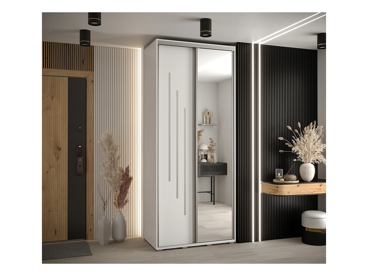 ARMOIRE DAVOS 9 À PORTES COULISSANTES 235,2/100/60 2 portes