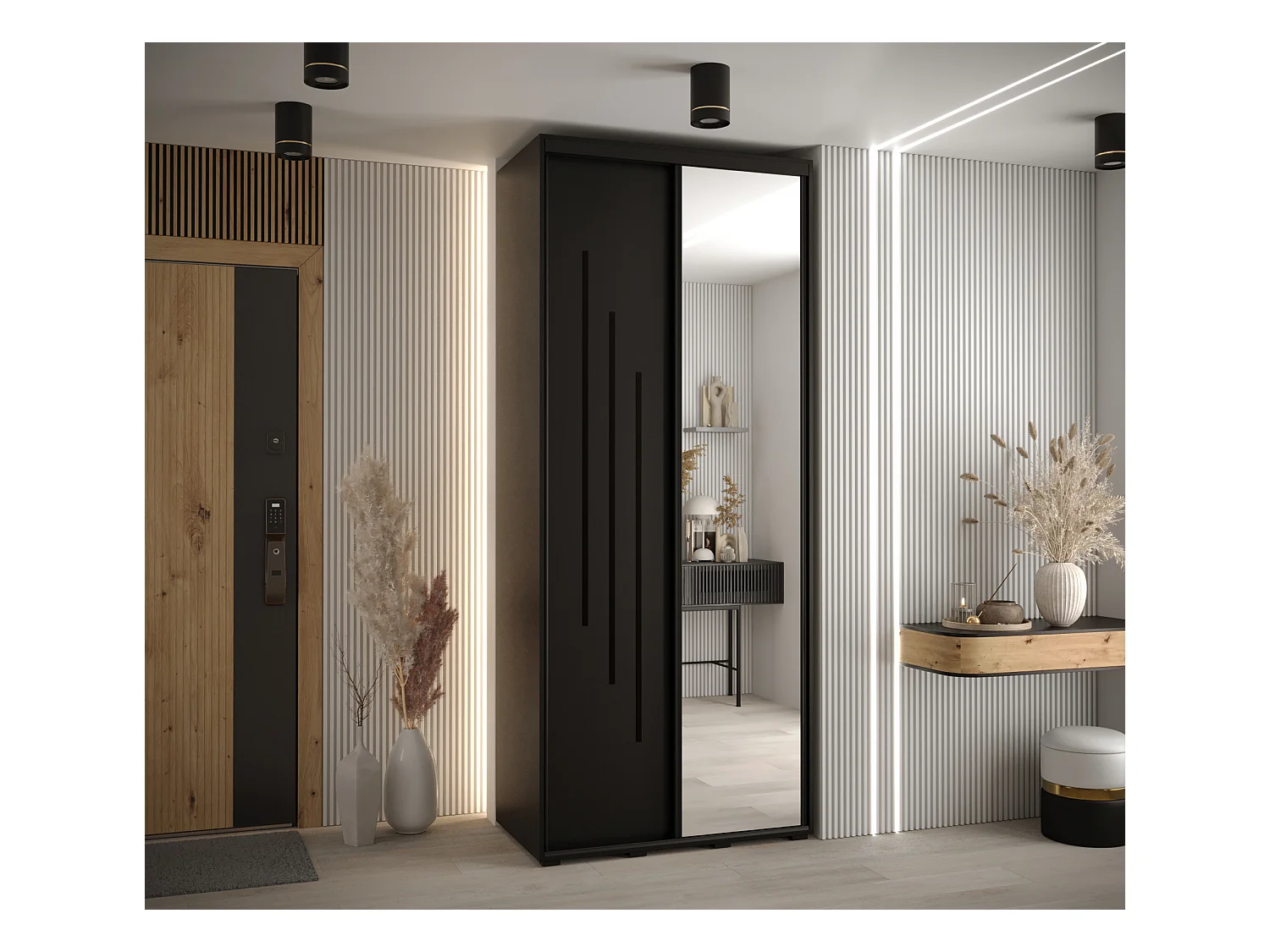 ARMOIRE DAVOS 9 À PORTES COULISSANTES 235,2/100/60 2 portes