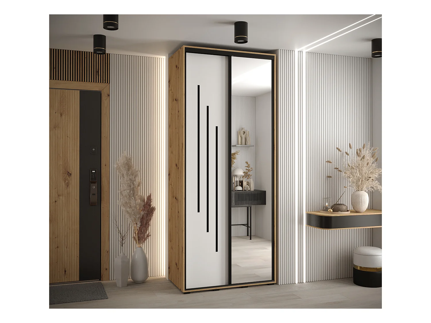 ARMOIRE DAVOS 9 À PORTES COULISSANTES 235,2/100/60 2 portes