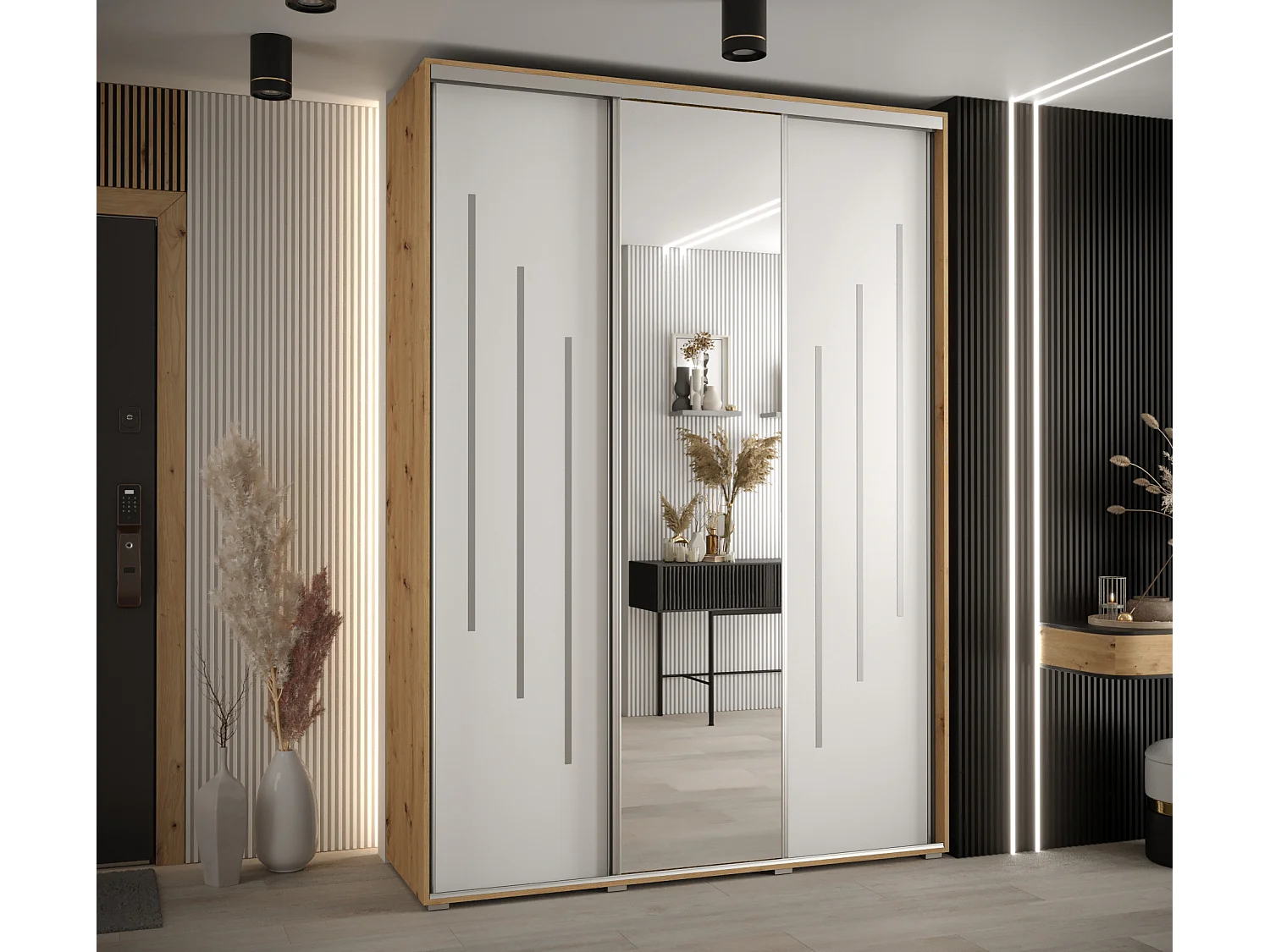 ARMOIRE DAVOS 9 À PORTES COULISSANTES 235,2/180/45 3 portes