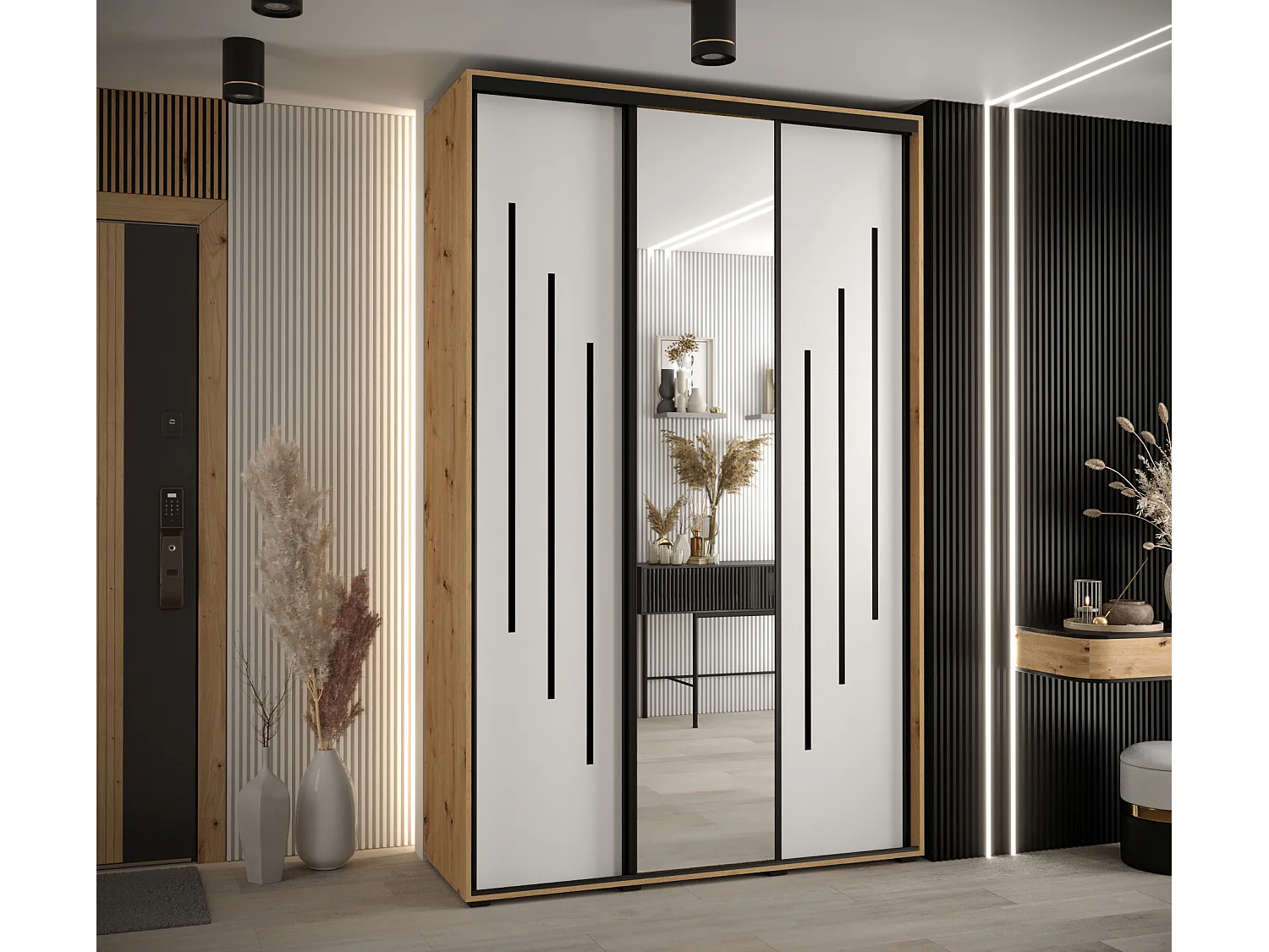 ARMOIRE DAVOS 9 À PORTES COULISSANTES 235,2/150/45 3 portes