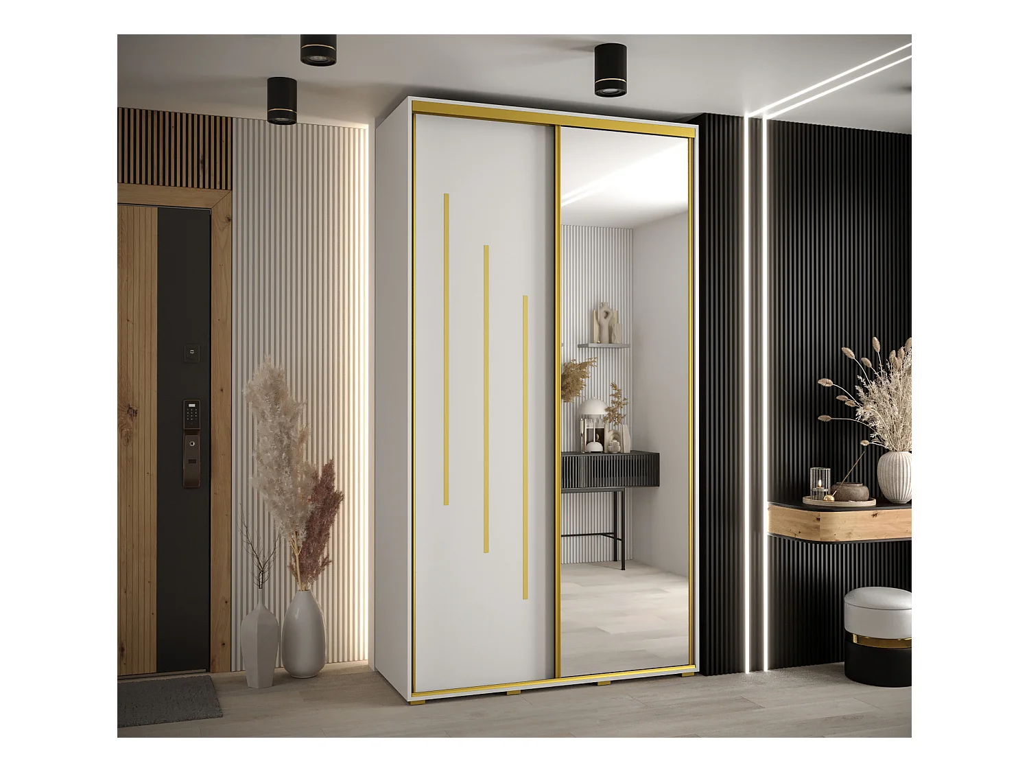 ARMOIRE DAVOS 9 À PORTES COULISSANTES 235,2/130/60 2 portes