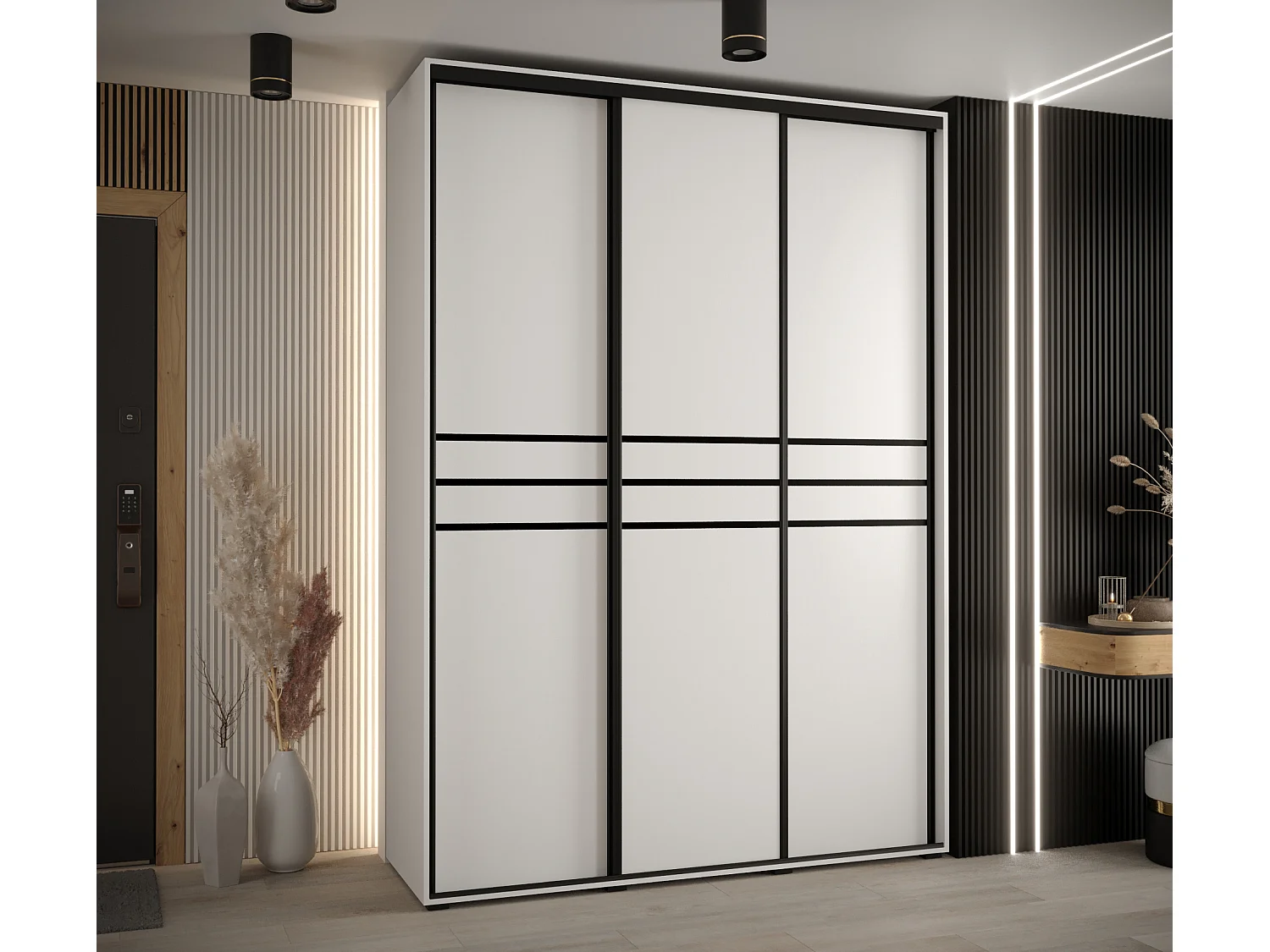 ARMOIRE DAVOS 10 À PORTES COULISSANTES 235,2/170/45 3 portes