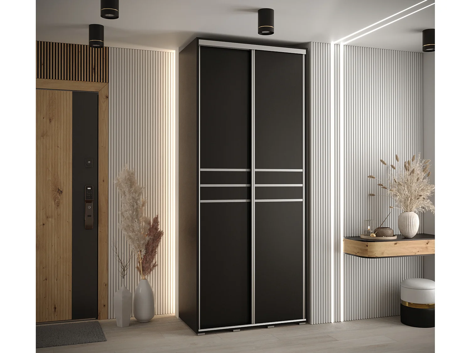 ARMOIRE DAVOS 10 À PORTES COULISSANTES 235,2/120/60 2 portes