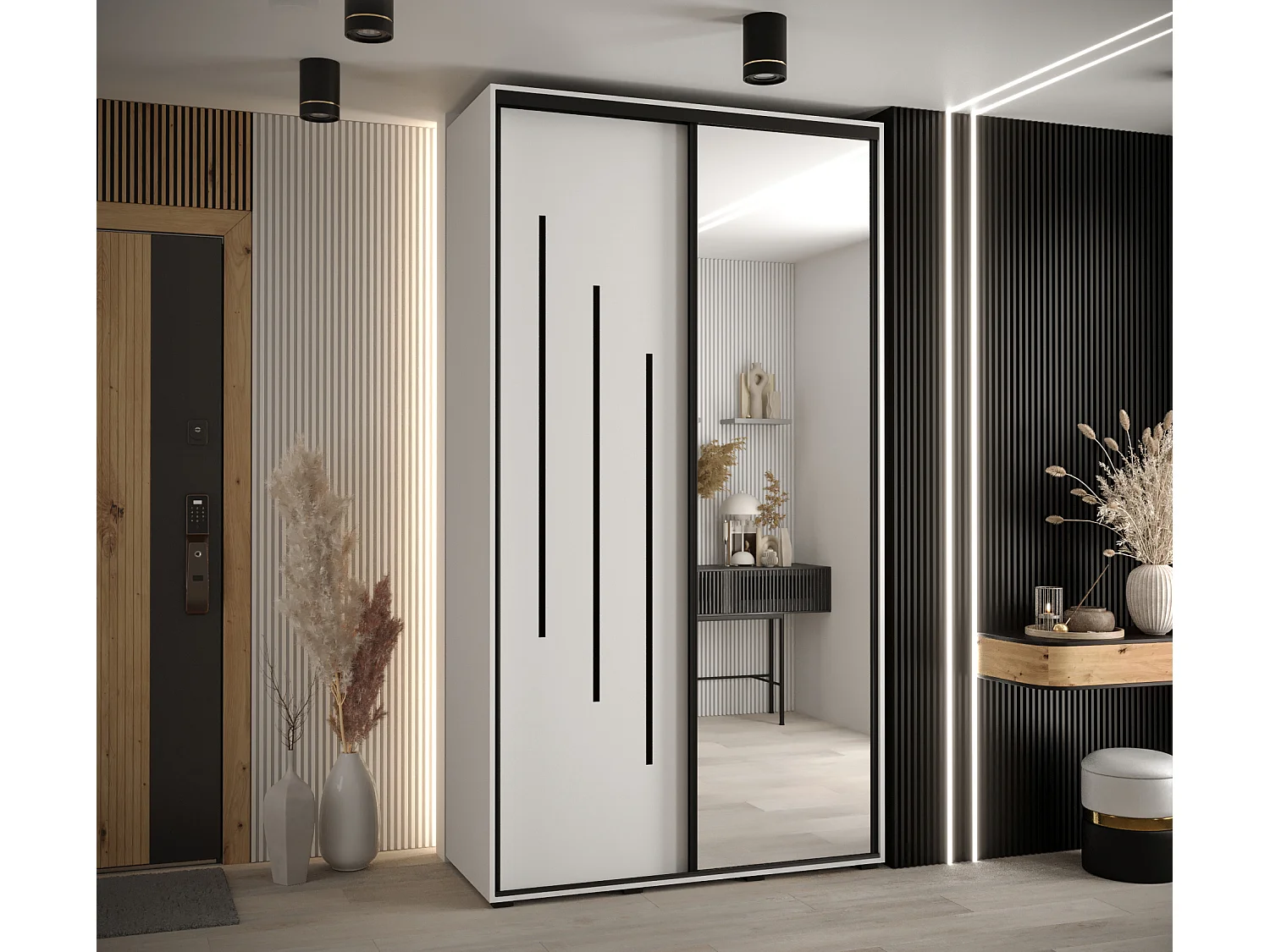 ARMOIRE DAVOS 9 À PORTES COULISSANTES 235,2/140/45 2 portes