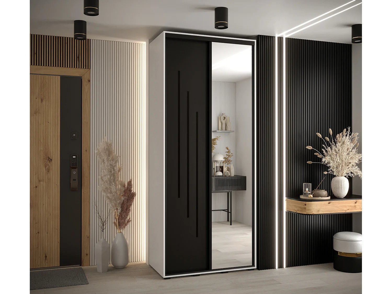 ARMOIRE DAVOS 9 À PORTES COULISSANTES 235,2/120/60 2 portes