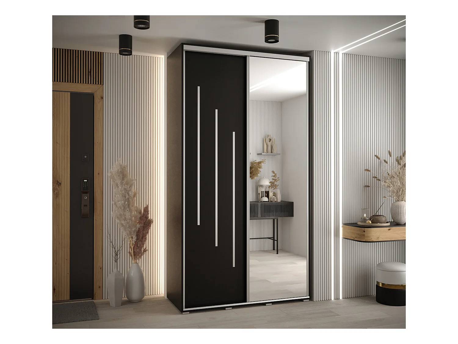 ARMOIRE DAVOS 9 À PORTES COULISSANTES 235,2/130/60 2 portes