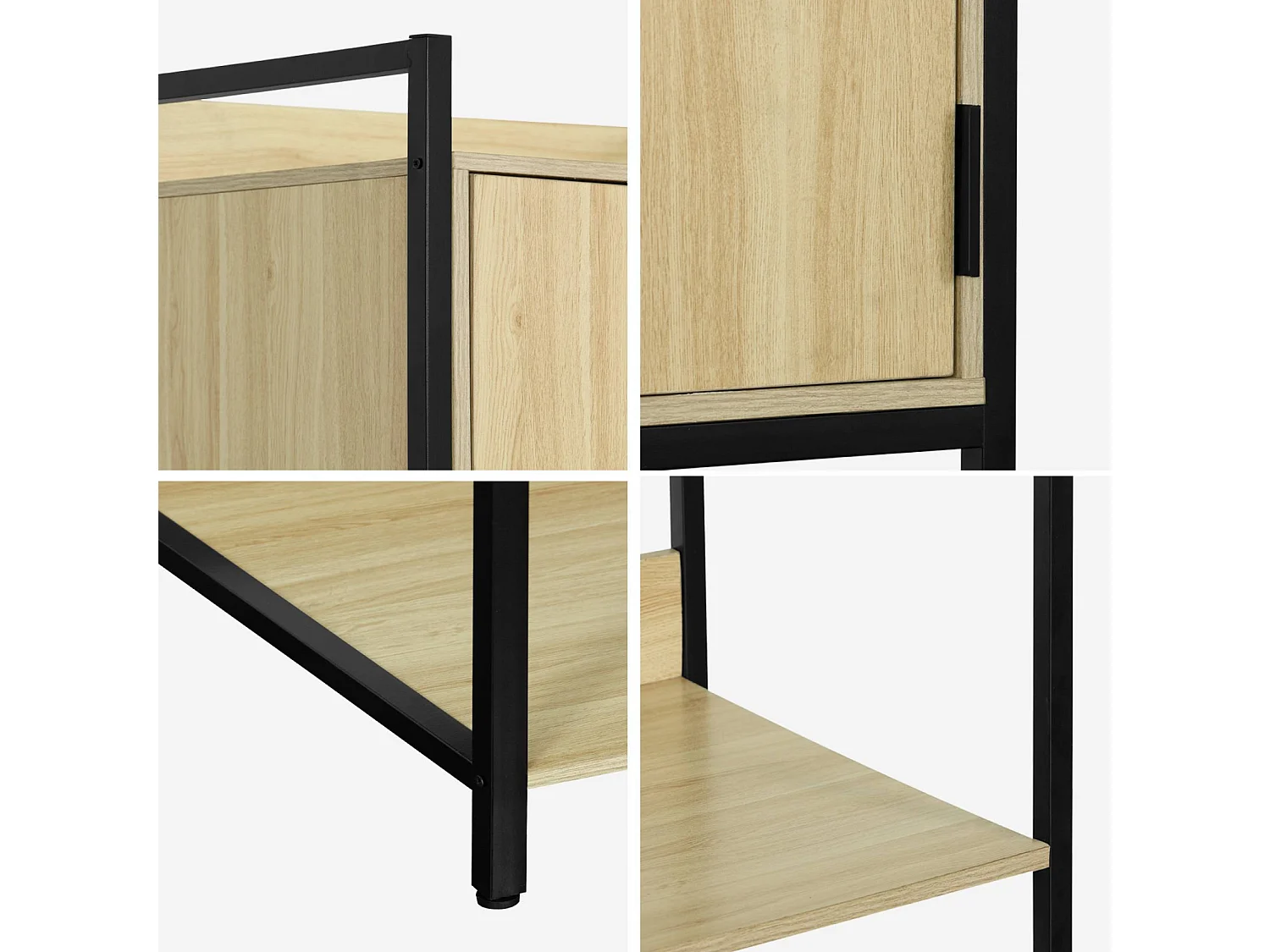 Module dressing noir avec 5 étagères et 1 porte. L 60 x P 48 x  H 190 cm