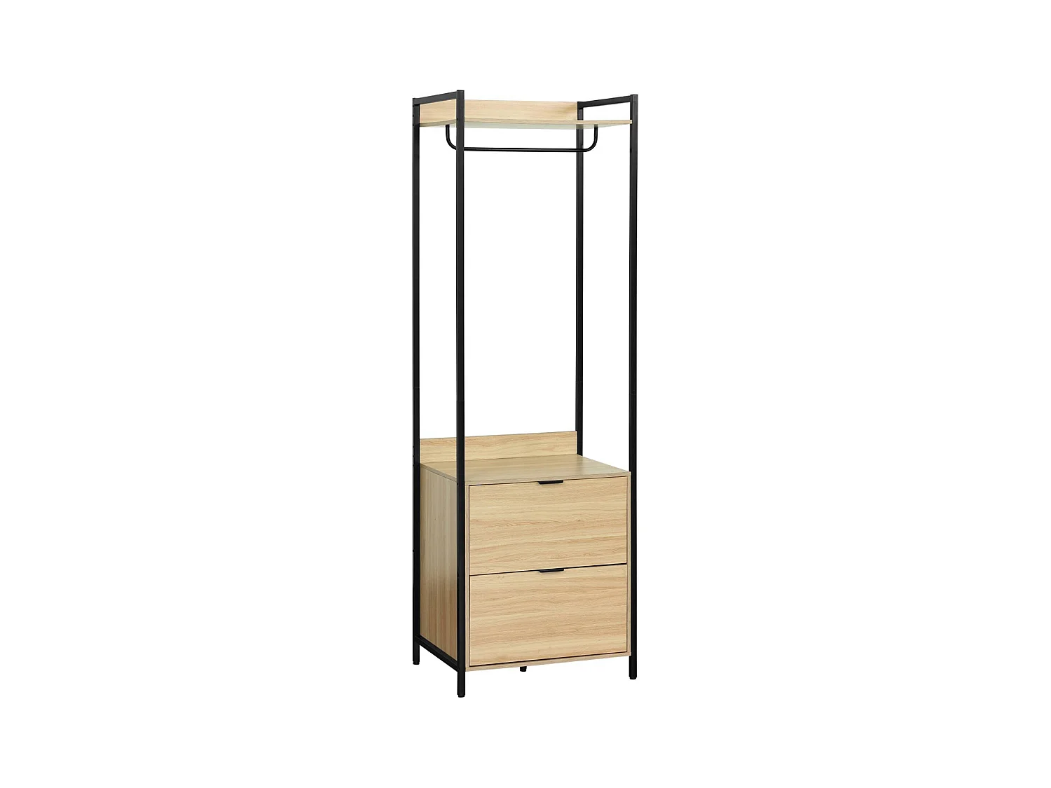 Modulo armadio con 1 armadio, 2 cassetti e 1 ripiano, nero