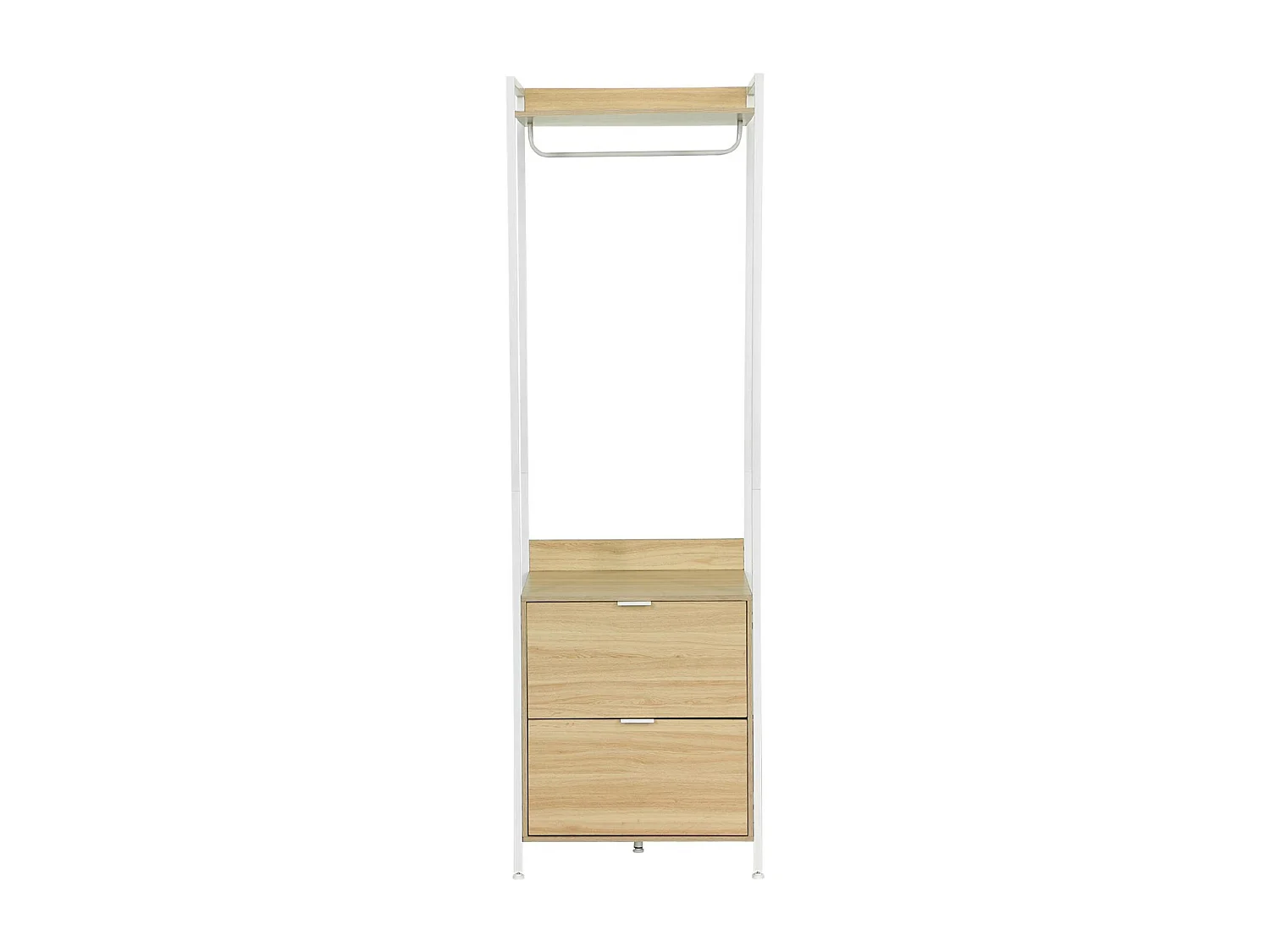 Module dressing blanc avec 1 penderie. 2 tiroirs et 1 étagère. L 60 x P 48 x  H 190 cm