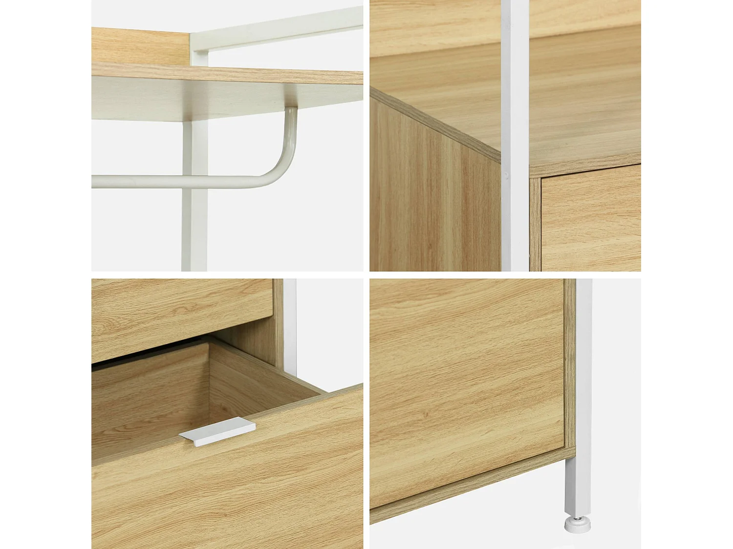 Module dressing blanc avec 1 penderie. 2 tiroirs et 1 étagère. L 60 x P 48 x  H 190 cm