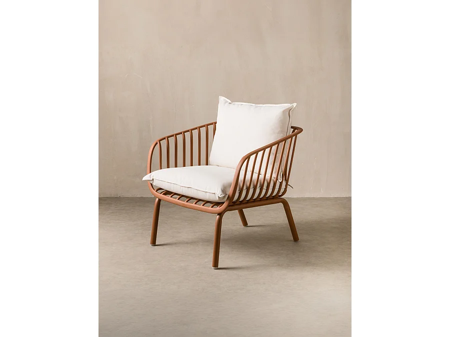 Fauteuil extérieur métal terracotta 80 cm x 78,5 cm-Madeira