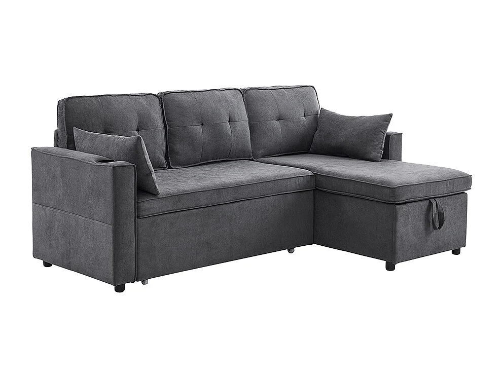 Sofa's met slaapfunctie, L-vormige sofa's, gestoffeerde meubelen, sofa's, loungers met bekerhouders,Zwart