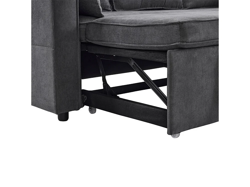 Sofa's met slaapfunctie, L-vormige sofa's, gestoffeerde meubelen, sofa's, loungers met bekerhouders,Zwart