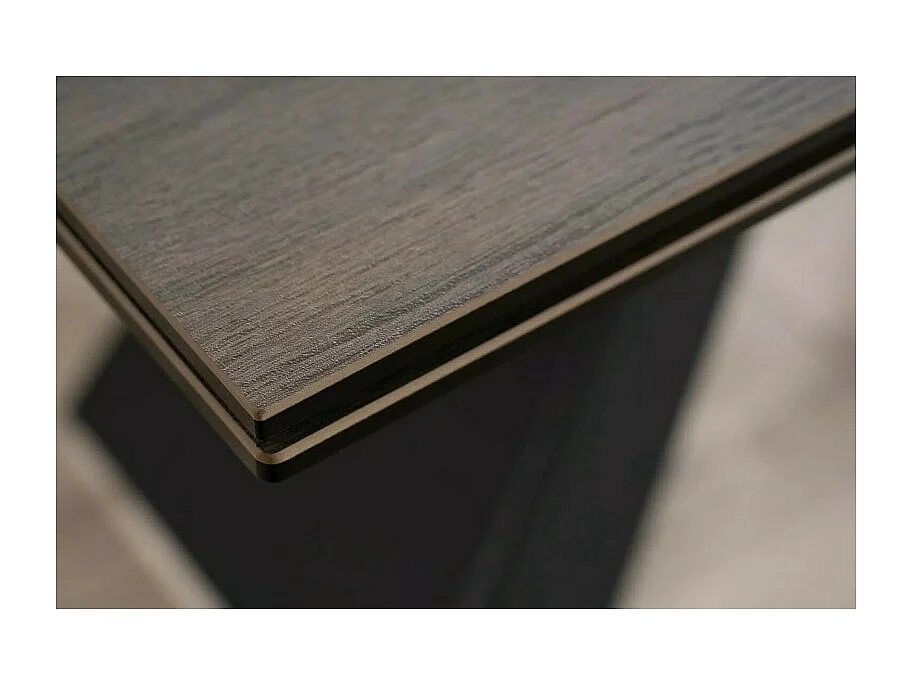 Table à manger design extensible avec plateau en céramique Legno 160-240 cm Holly