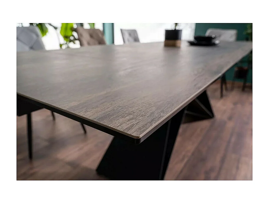 Tavolo da pranzo di design allungabile con piano in ceramica Legno 160-240 cm Holly
