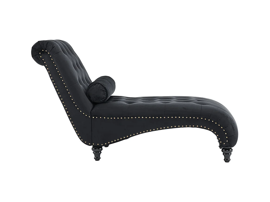 Chaise longue, chaise longue, chaise longue met koperen nagels aan de zijkanten, met lendenkussen