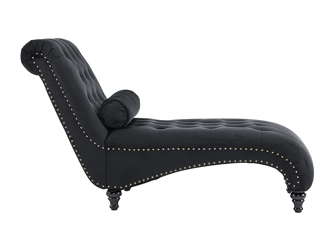 Chaise longue, chaise longue, chaise longue met koperen nagels aan de zijkanten, met lendenkussen