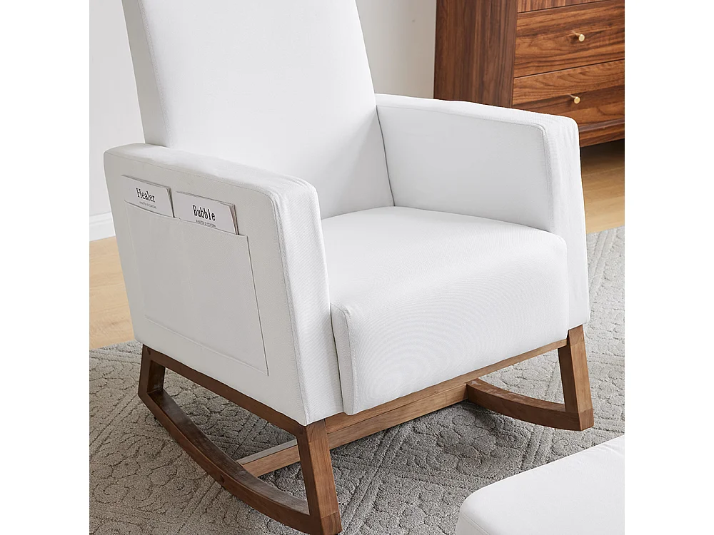 Schommel chaise longue met voetensteun, voor- en achterwip met opbergtas