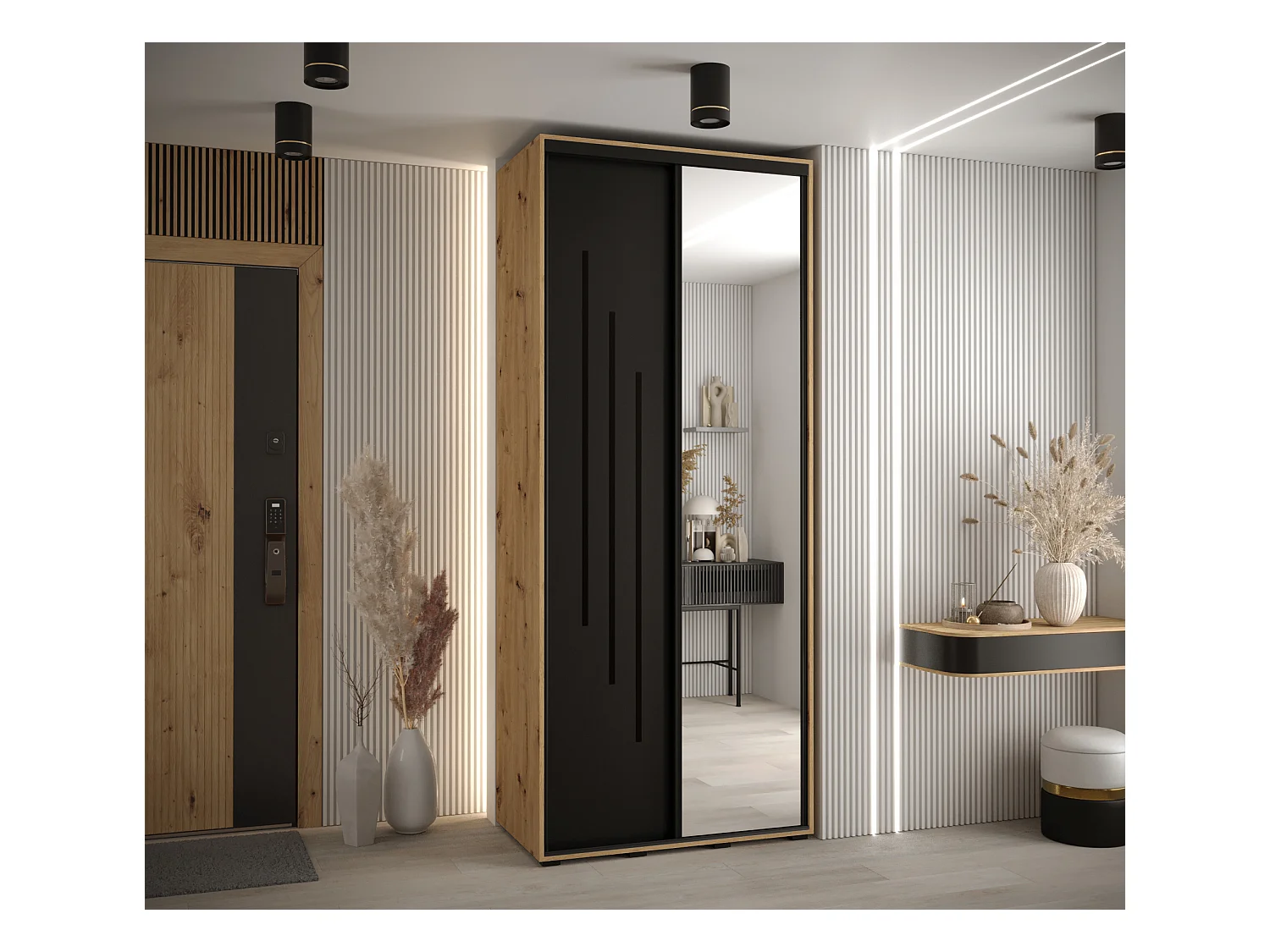 ARMOIRE DAVOS 9 À PORTES COULISSANTES 235,2/120/45 2 portes