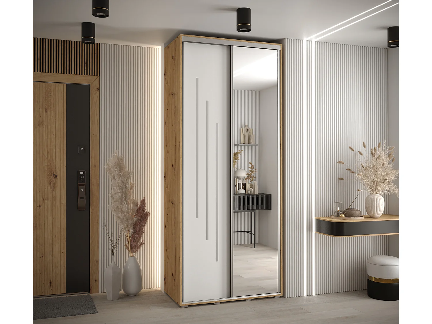 ARMOIRE DAVOS 9 À PORTES COULISSANTES 235,2/120/45 2 portes