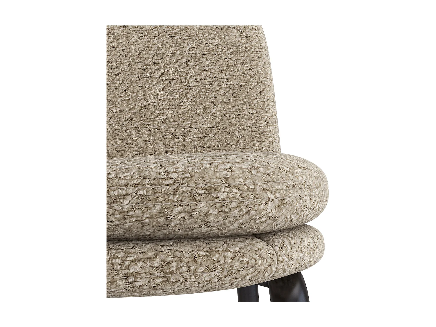 NOLAN-Silla de bar Bouclé beige y metal negro (x2)