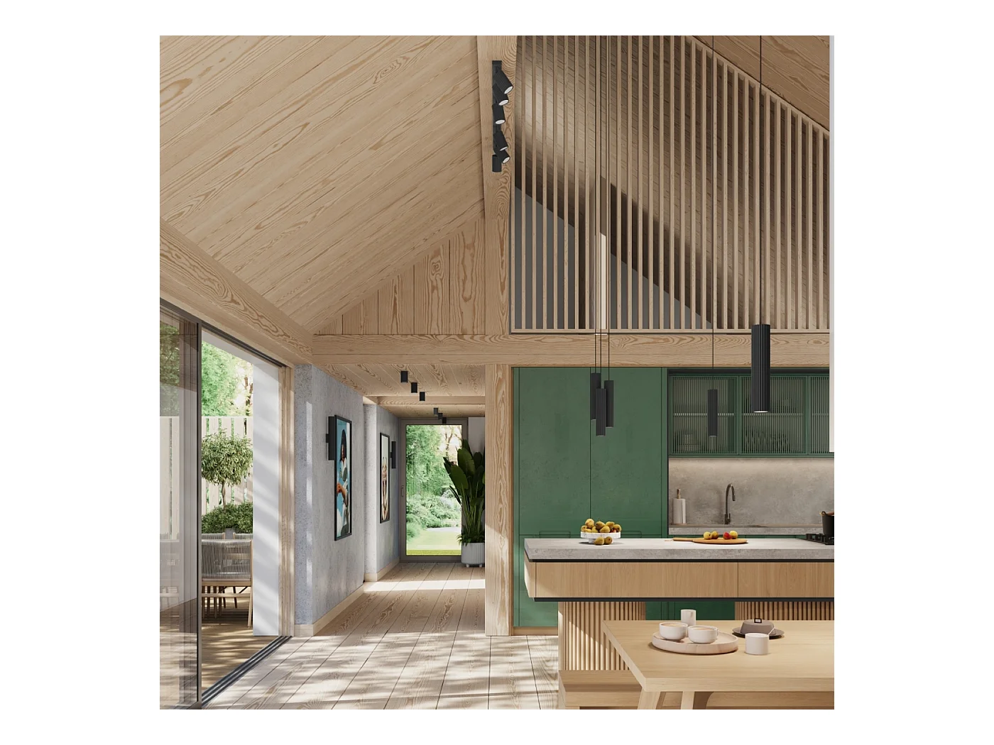 Lampe À Suspension Karbon Minimaliste En Aluminium - 3 Sources Lumineuses - L.19,5 X H.108 Cm - Noir