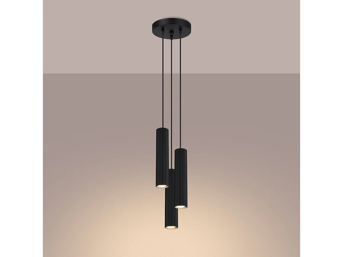 Lampe À Suspension Karbon Minimaliste En Aluminium - 3 Sources Lumineuses - L.19,5 X H.108 Cm - Noir