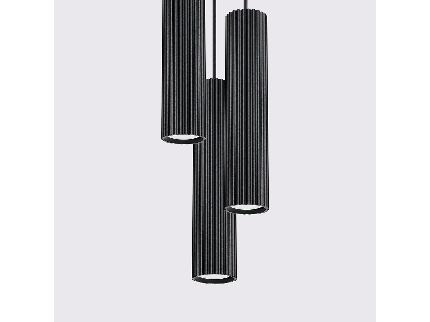 Lampe À Suspension Karbon Minimaliste En Aluminium - 3 Sources Lumineuses - L.19,5 X H.108 Cm - Noir