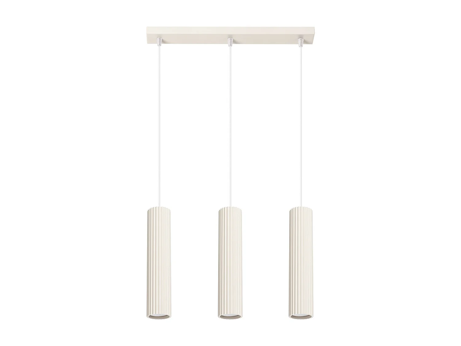 Lampe À Suspension Karbon Minimaliste En Aluminium - 3 Sources Lumineuses - L.45 X H.98 Cm - Beige