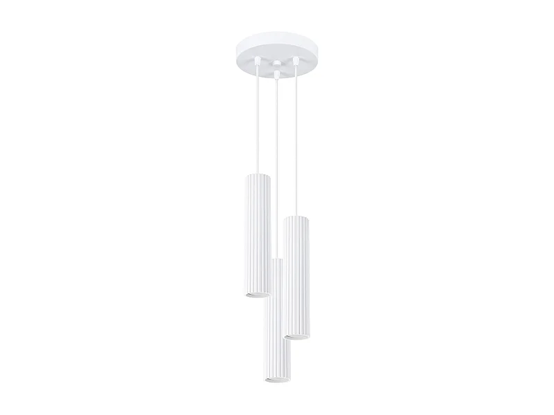Luminária Pendente Karbon Minimalista, Alumínio - 3 Lichtbronnen - L.19.5 X H.108 Cm - Branco