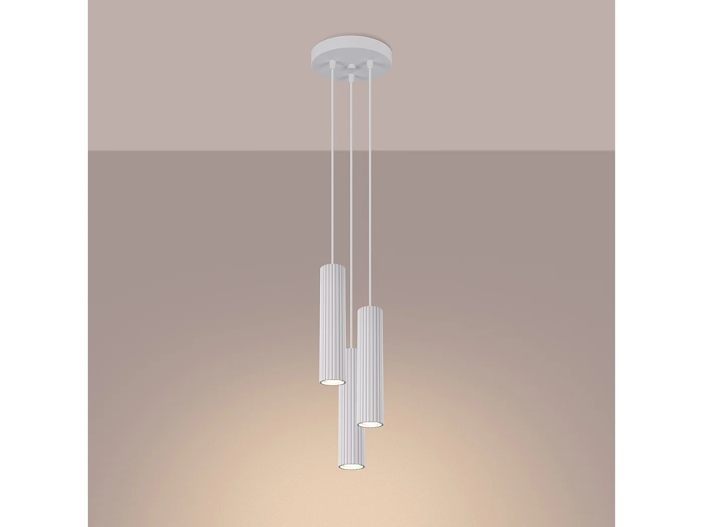 Lampe À Suspension Karbon Minimaliste En Aluminium - 3 Sources Lumineuses - L.19,5 X H.108 Cm - Blanc