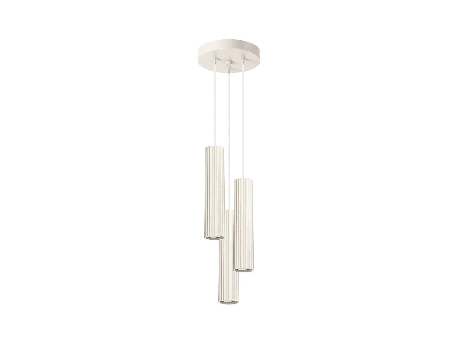 Lampe À Suspension Karbon Minimaliste En Aluminium - 3 Sources Lumineuses - L.19,5 X H.108 Cm - Beige