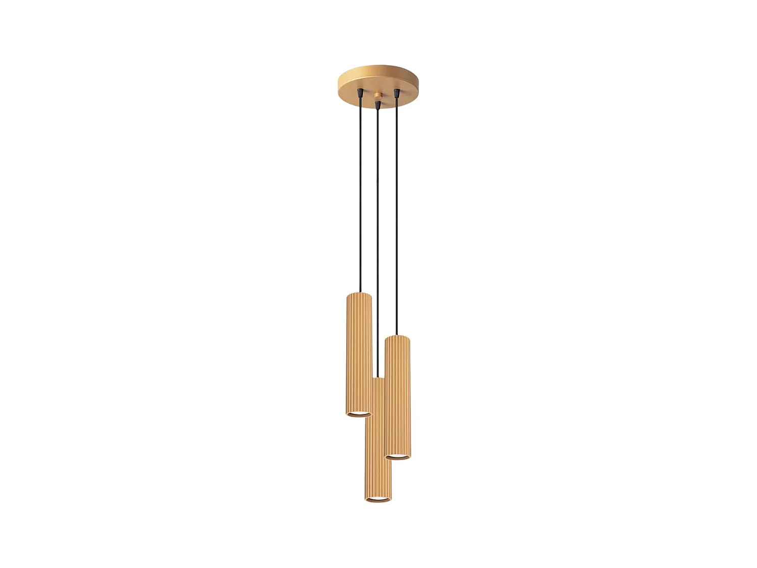 Lampe À Suspension Karbon Minimaliste En Aluminium - 3 Sources Lumineuses - L.19,5 X H.108 Cm - Doré