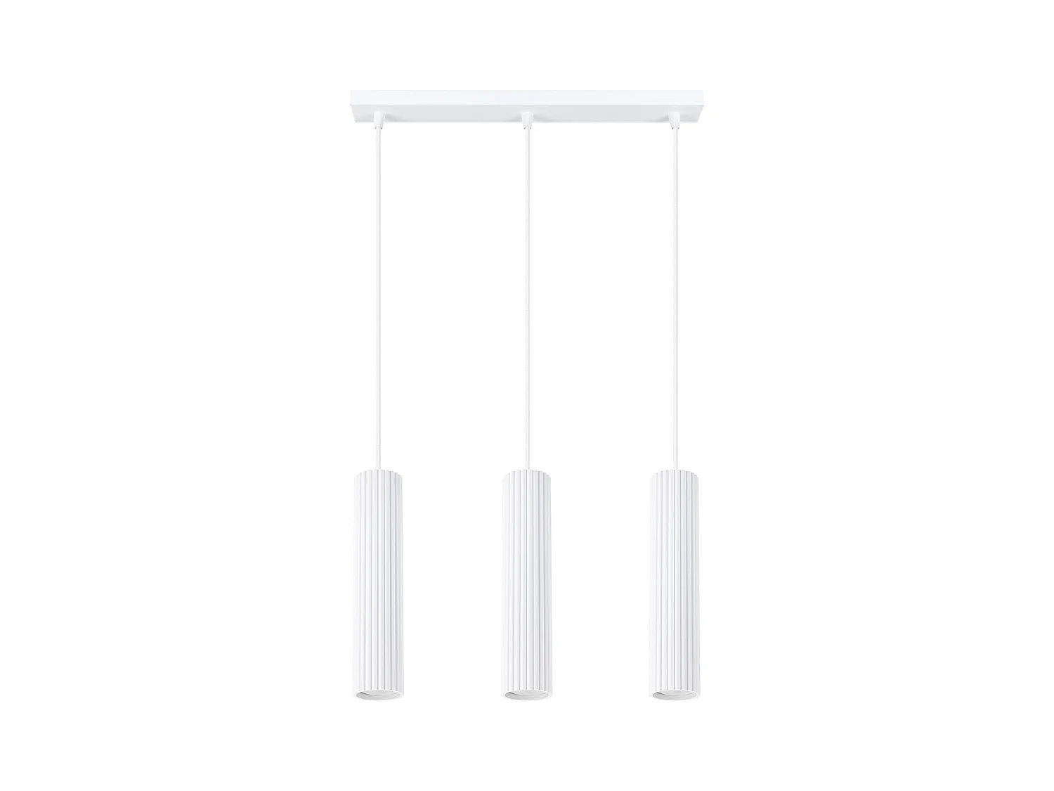Lampe À Suspension Karbon Minimaliste En Aluminium - 3 Sources Lumineuses - L.45 X H.98 Cm - Blanc