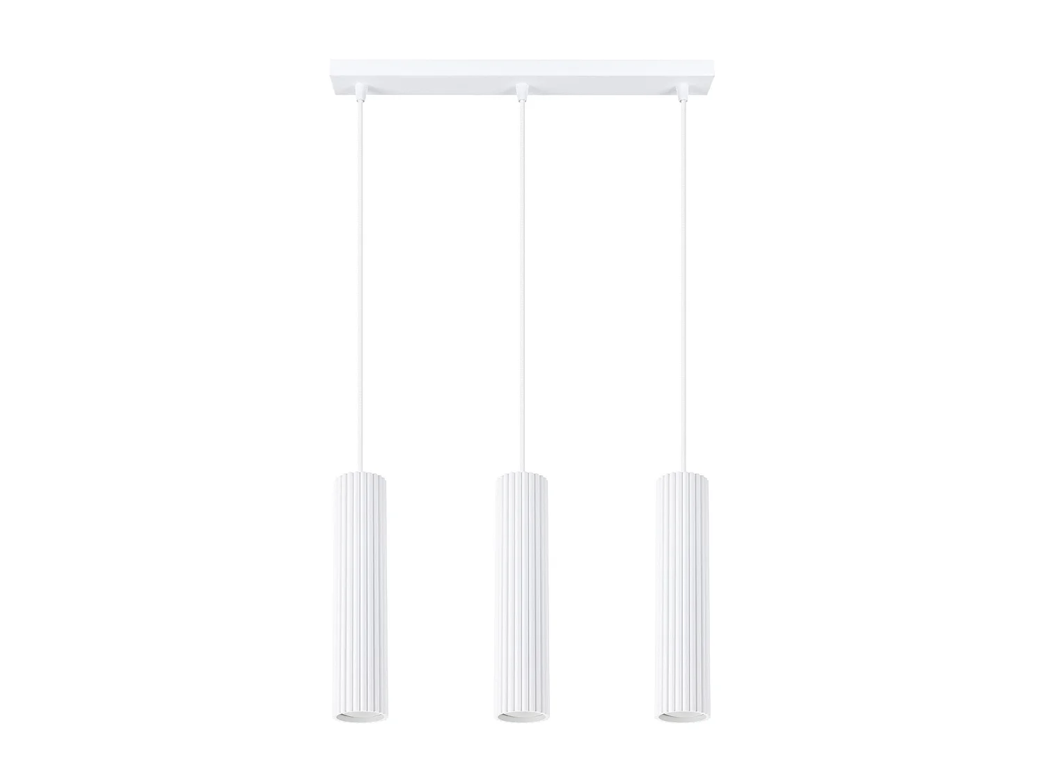 Lampe À Suspension Karbon Minimaliste En Aluminium - 3 Sources Lumineuses - L.45 X H.98 Cm - Blanc