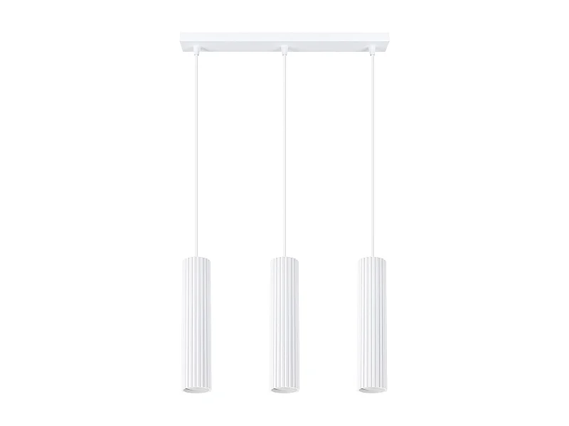 Hanglamp Karbon Minimalistisch Van  - 3 Lichtbronnen - L.45 X H.98 Cm - Wit