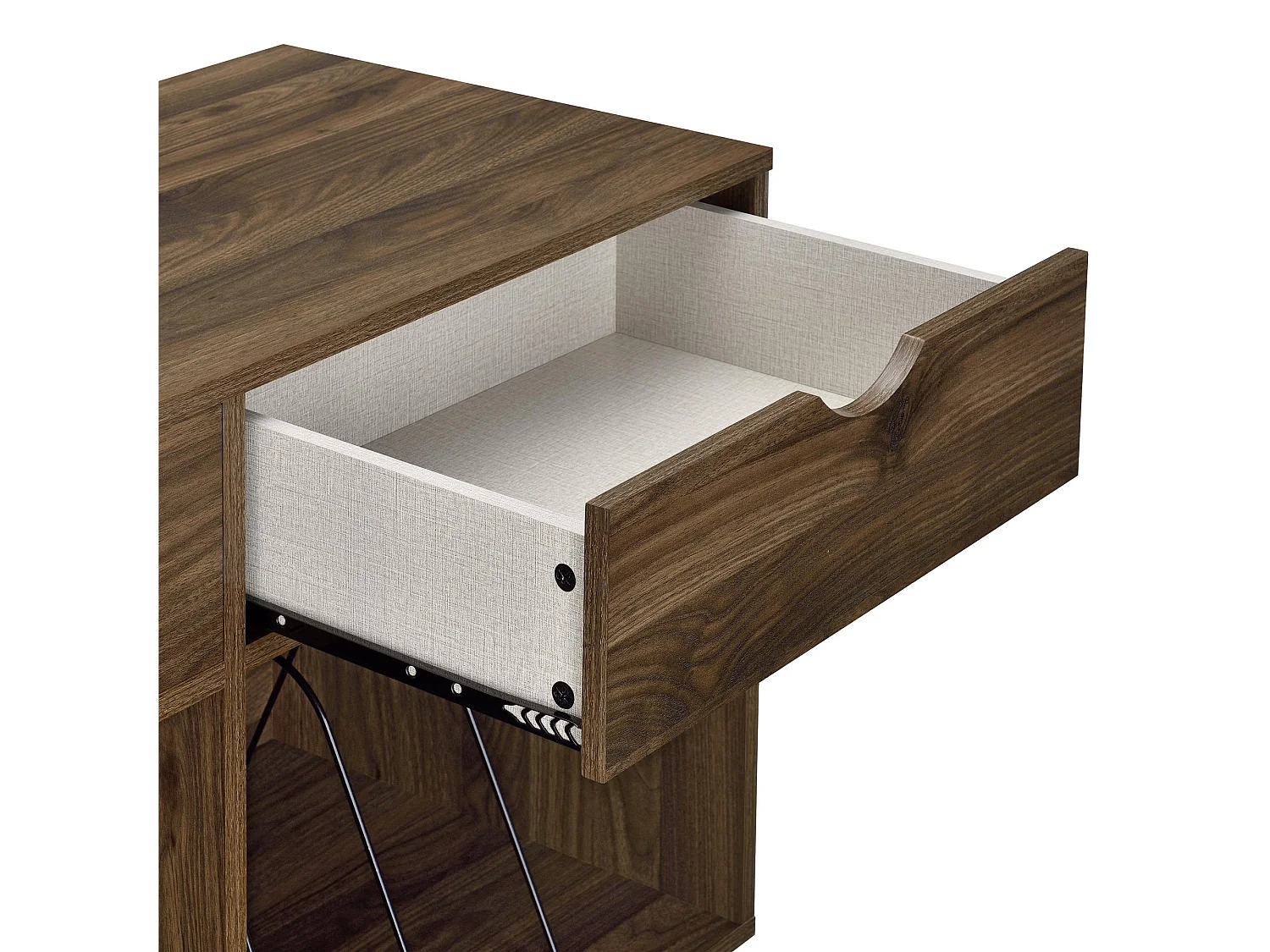 Concord | Meuble de rangement avec 2 tiroirs en aspect noyer